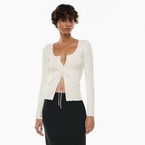 Wilfred Cream Scalloped Tie-Front Top
